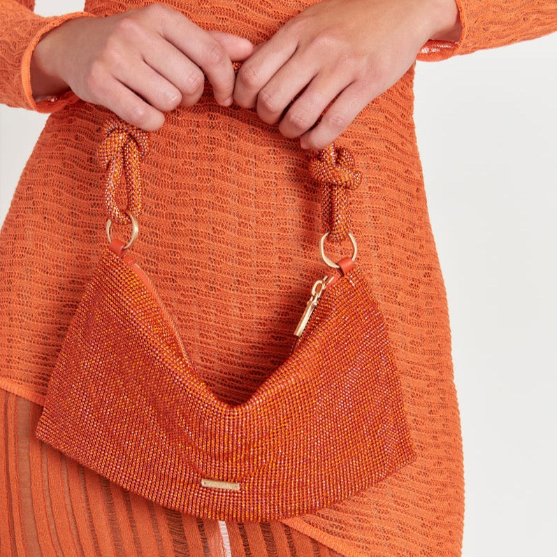 Hera Nano Rhinestone Bag | Poppy Orange