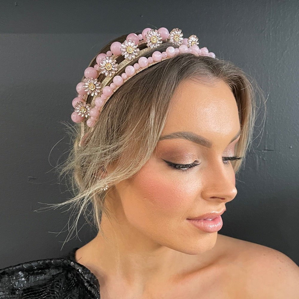 The Layered Gigi Crown | Clear + Pink