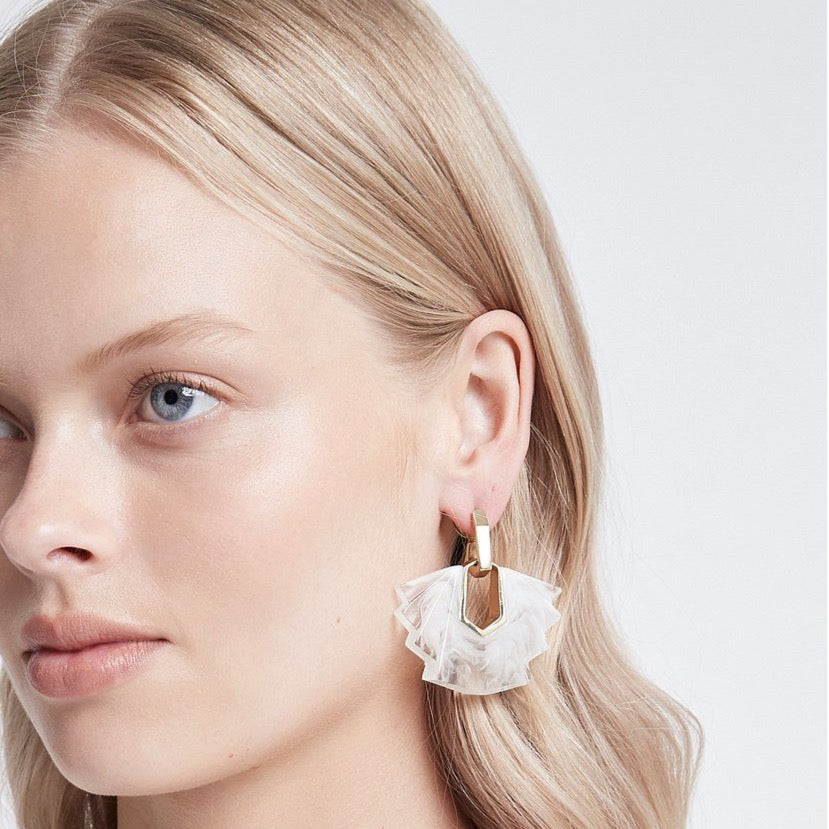 White Form Sculptural Earrings