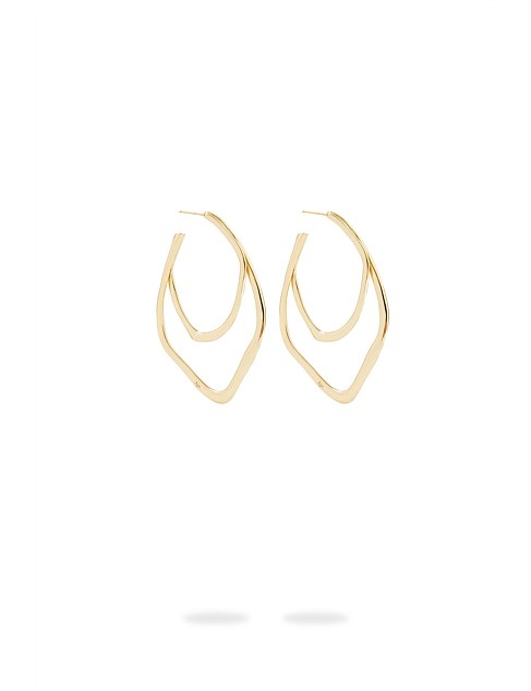 Deco Gold Hoop Earrings