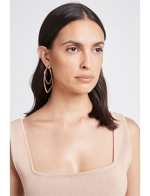 Deco Gold Hoop Earrings