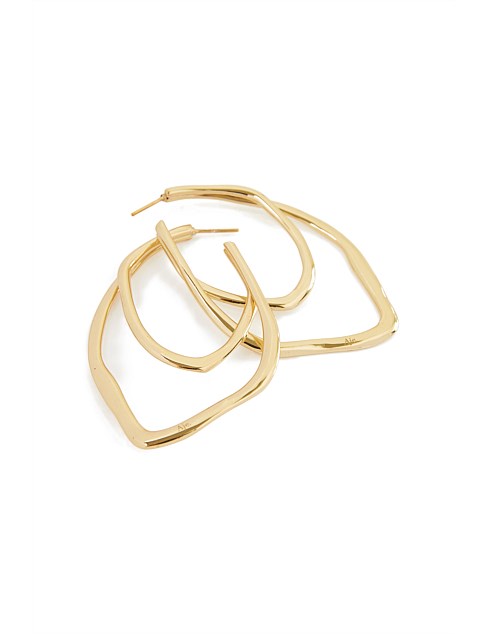 Deco Gold Hoop Earrings