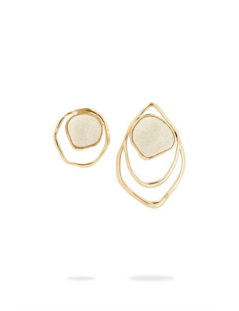 Deco Asymmetrical Duo Earrings