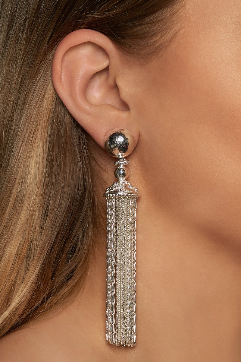 Silver Battina Chain Earrings