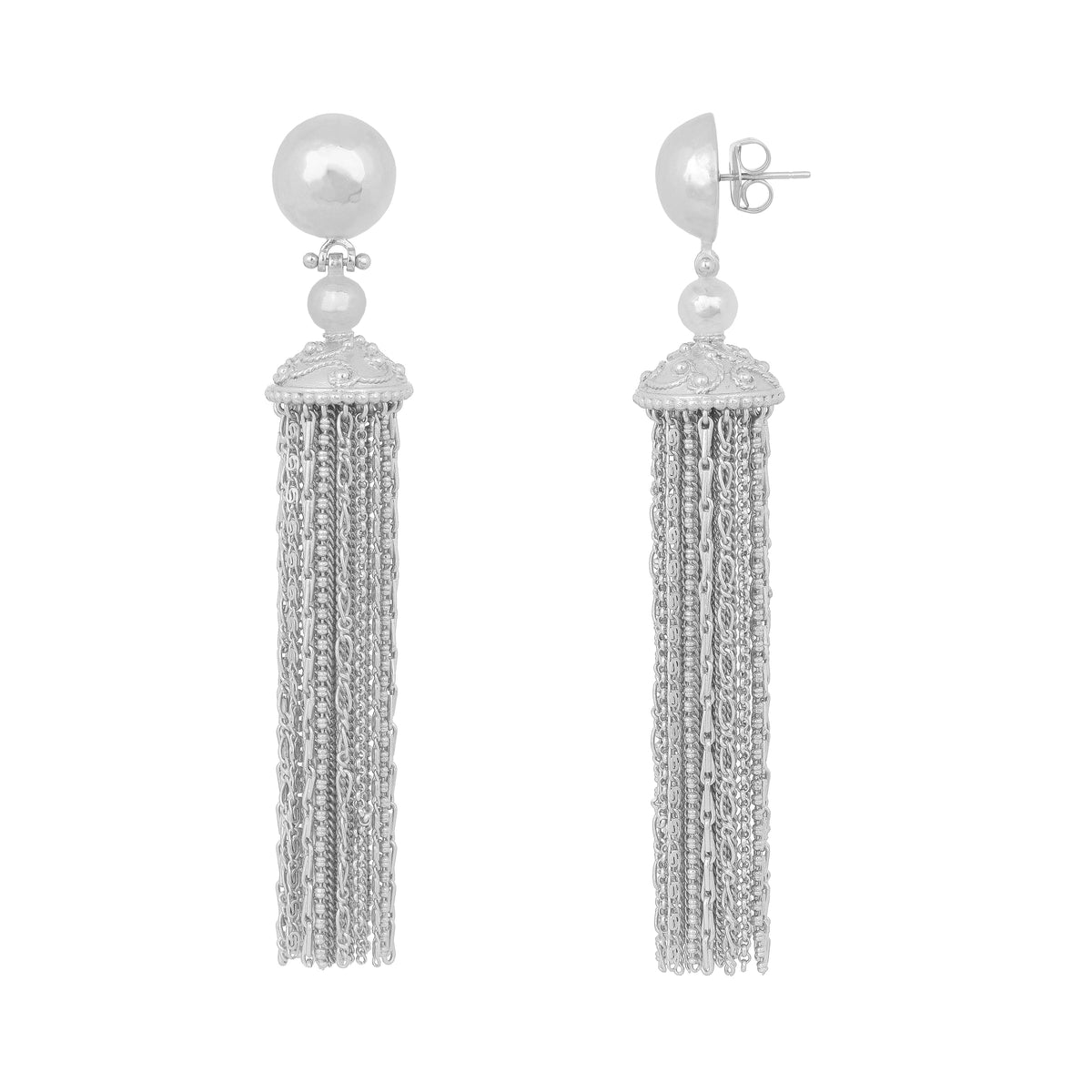 Silver Battina Chain Earrings