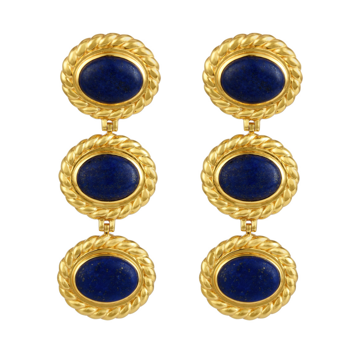 Alexandria Earrings | Gold Lapis