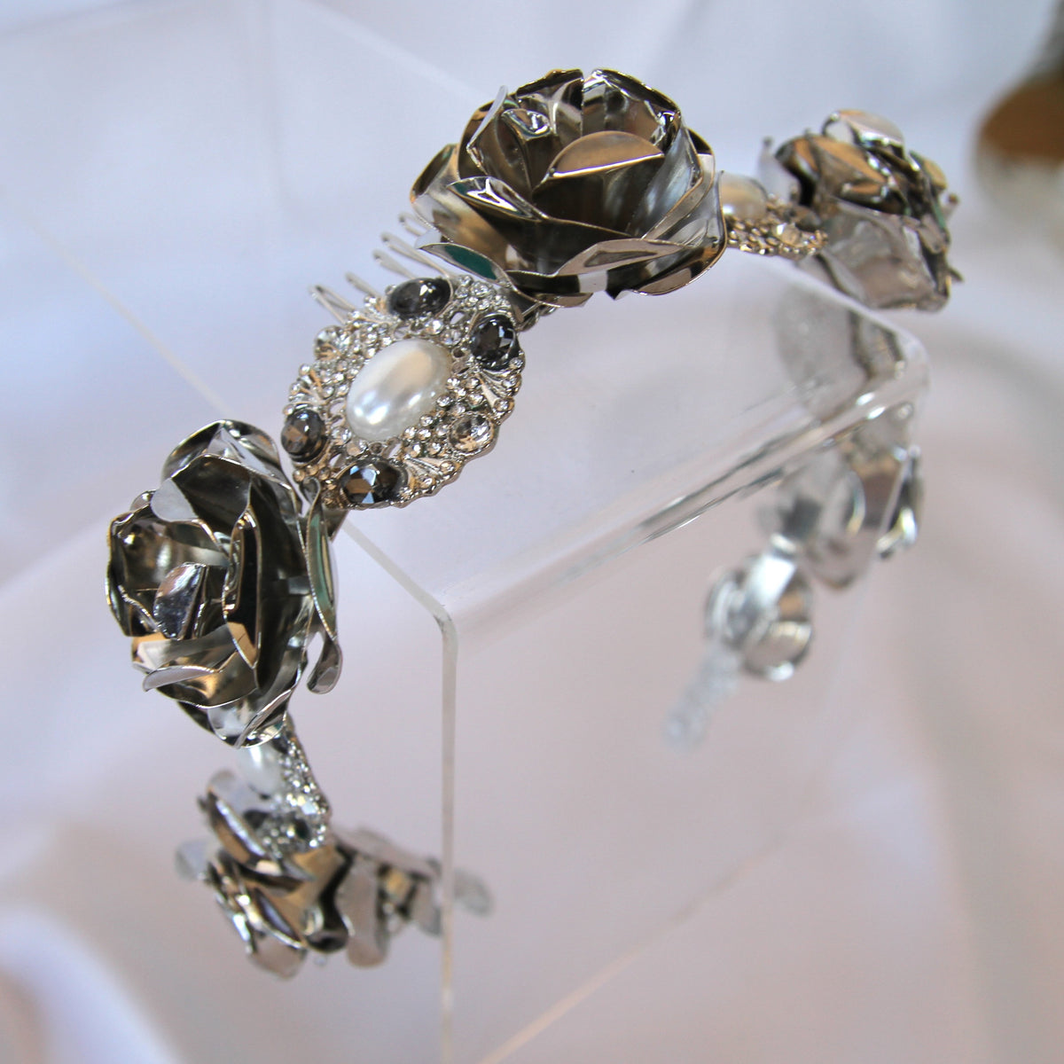 Silver Floral Crown