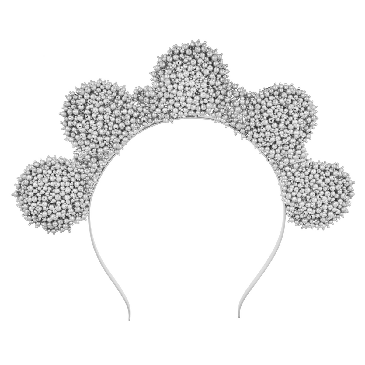 Close up of the Silver Francesca Crown with a white background.
