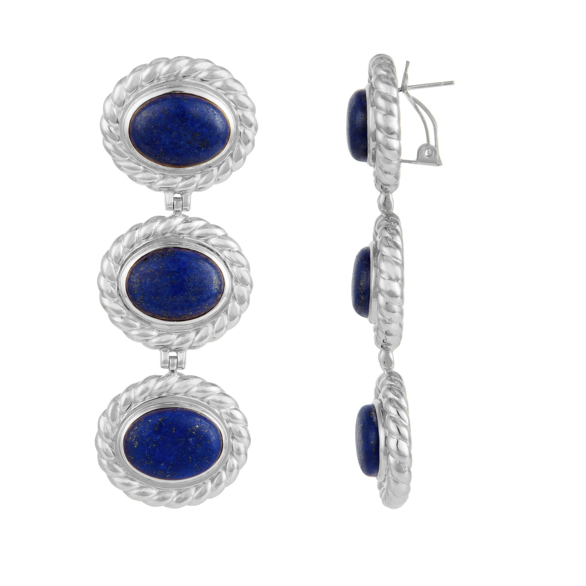 Alexandria Earrings | Silver Lapis