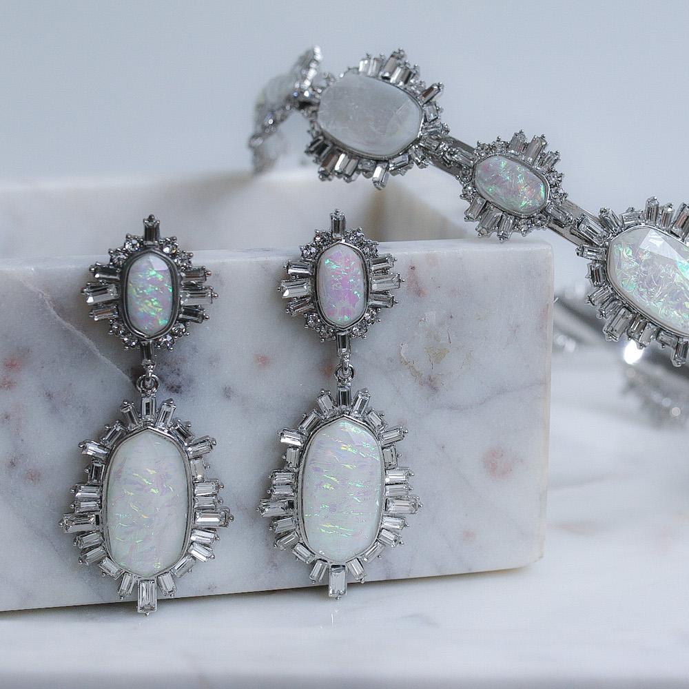 Sia Embellished Silver Earrings